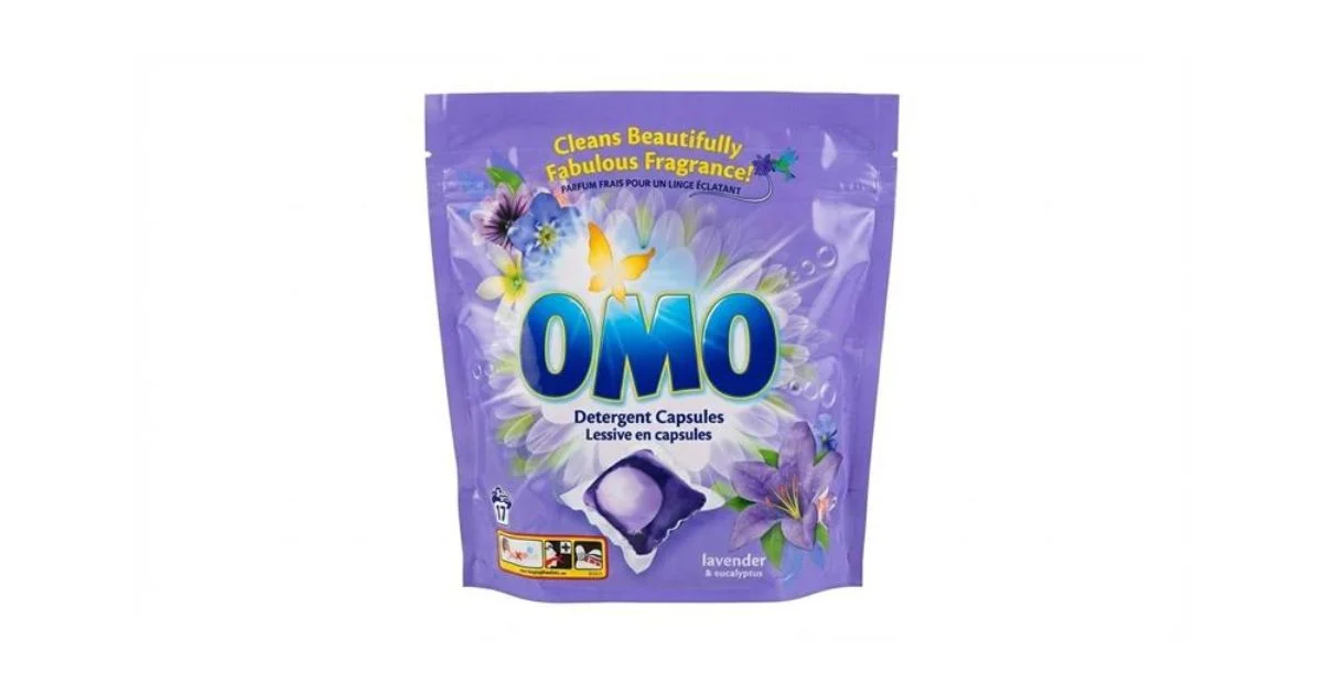 Omo Lavendel & Eucalyptus wascapsules. Speciale aanbieding. Verkocht voor € 3,65 per verpakking.