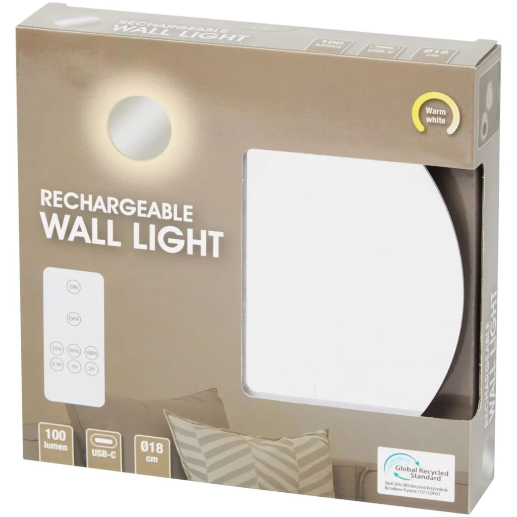 Oplaadbare wandlamp - Action 6,95 euro